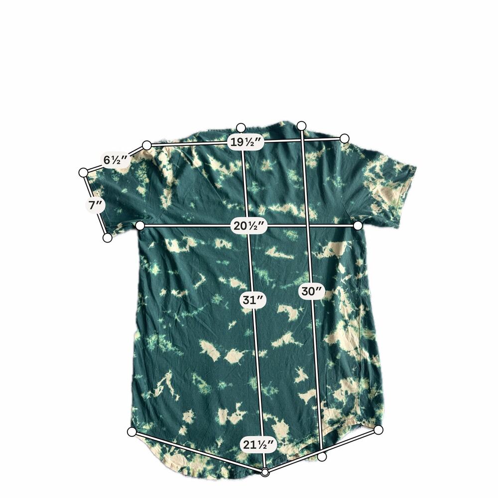 NWT New ELWOOD Green Tie Dye Short Sleeve Cotton T-Shirt Men's Size Medium - Picture 3 of 8